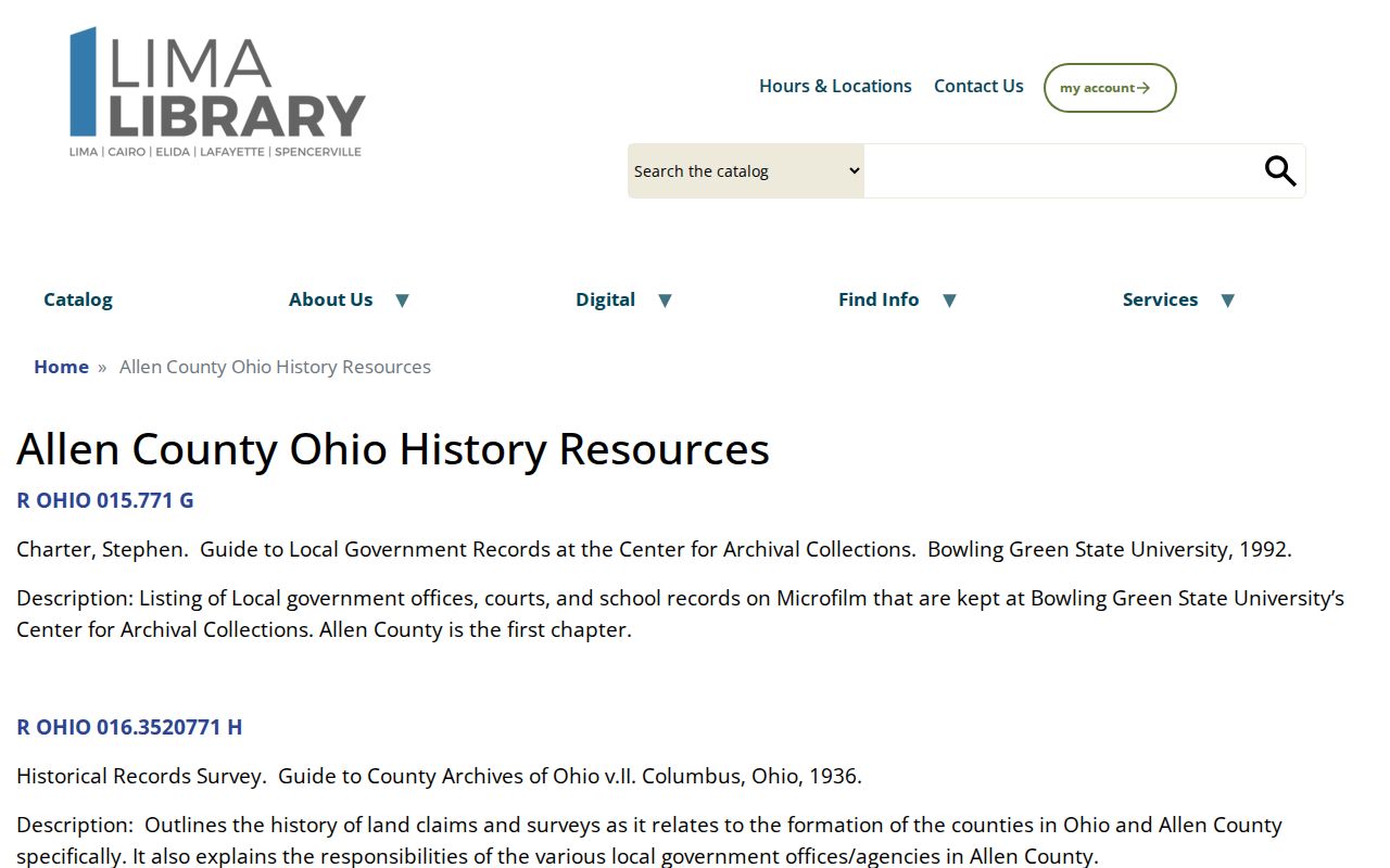 Lima city directory Allen County history collection