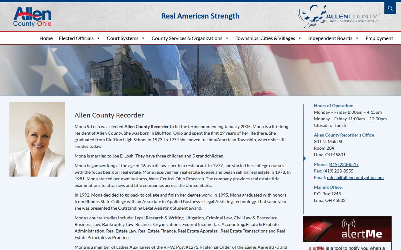 Allen County Recorder official records office page