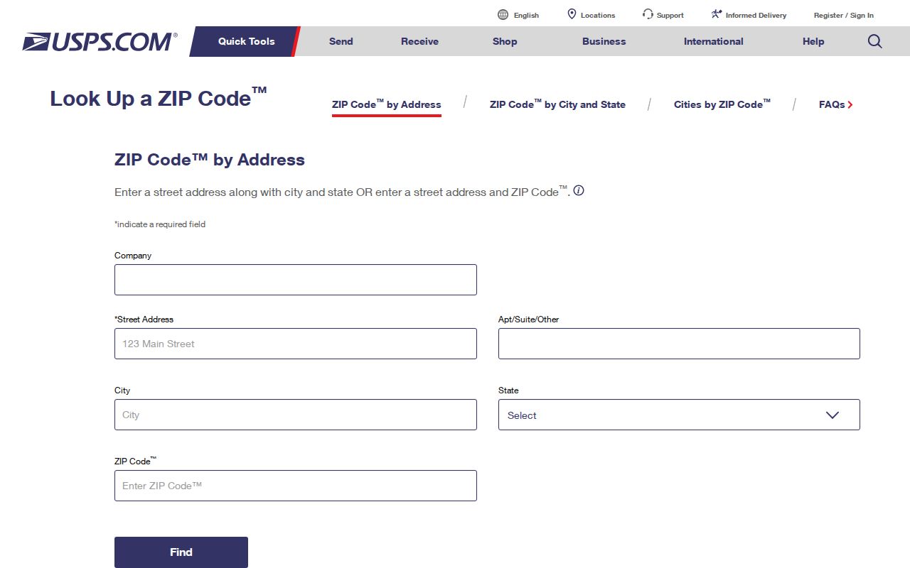Lima ZIP code directory USPS address lookup